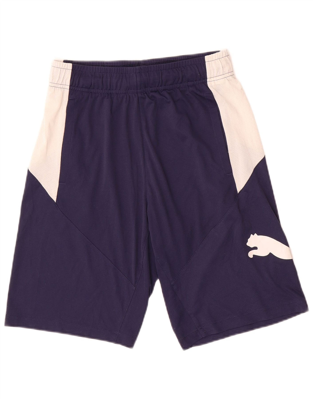 Puma Pantalones cortos deportivos con gráficos para hombre, talla pequeña, color azul marino