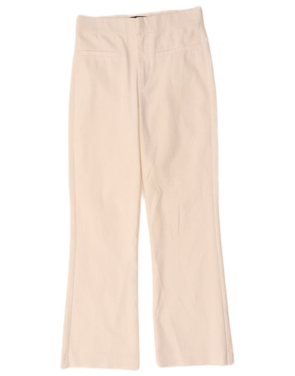 Zara Mujer Pantalón Casual Bootcut Pequeño W26 L26 Blanco