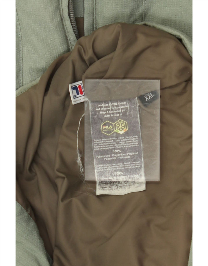 Fila Chaqueta acolchada con capucha para hombre UK 44 2XL Poliamida verde