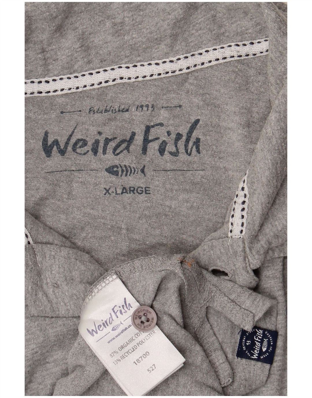 WEIRD FISH Polo Hombre XL Algodón Gris