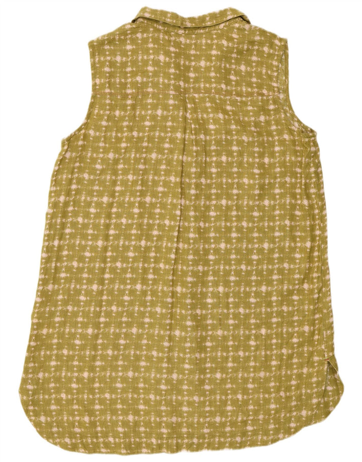 White Stuff Vestido básico sin mangas para mujer UK 44 Grande Verde Tie Dye Lino