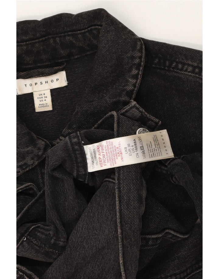 Topshop Chaqueta vaquera corta para mujer UK 8 Small Algodón negro