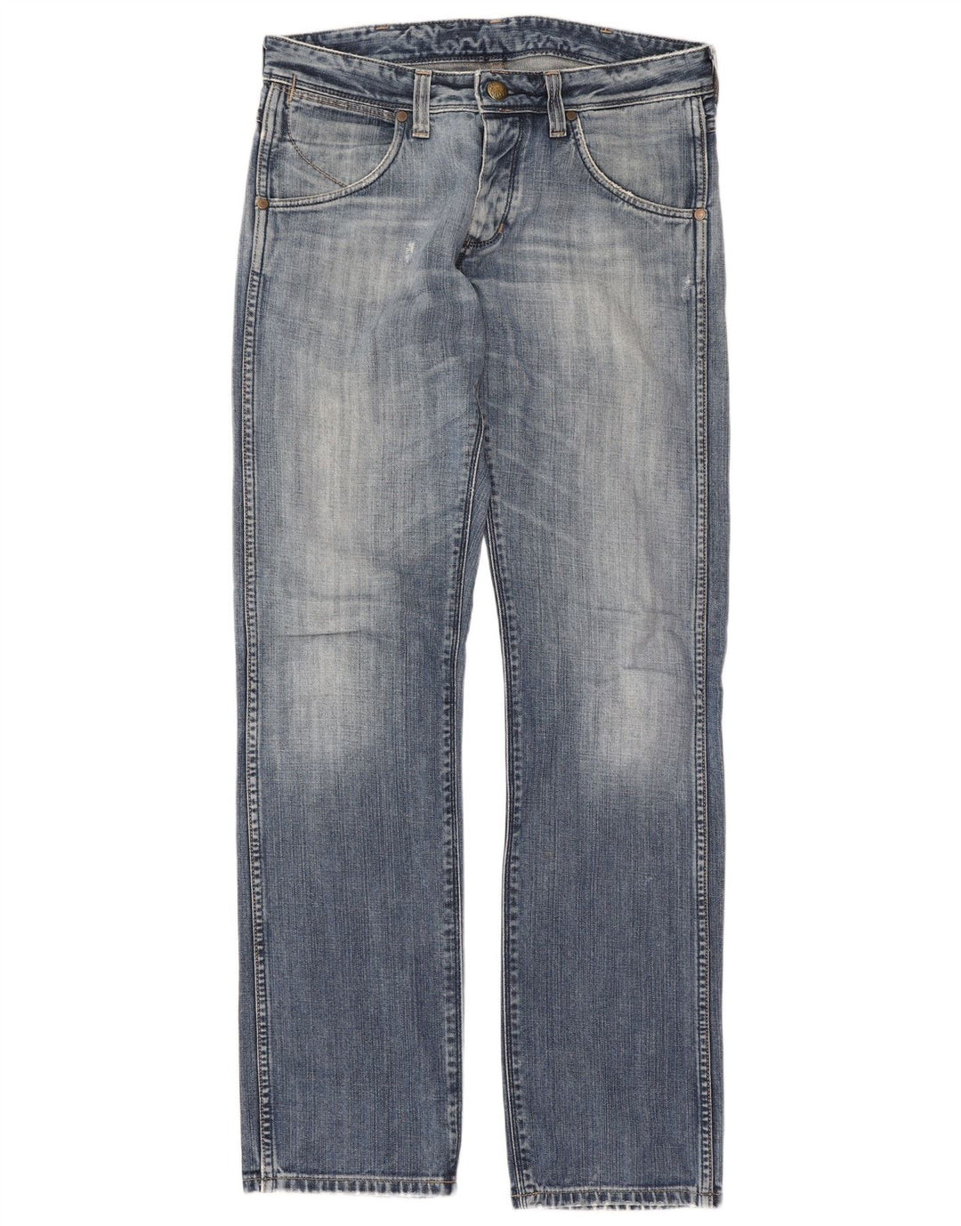 Vaqueros Wrangler Crank Rectos Mujer W32 L34 Algodón Azul
