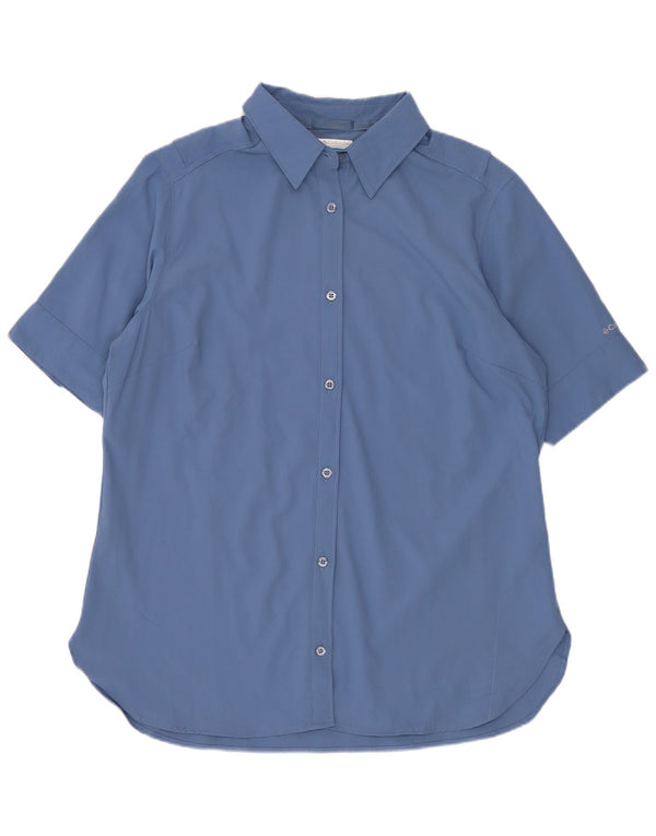 Columbia Camisa de manga corta para mujer UK 44 Poliéster azul medio