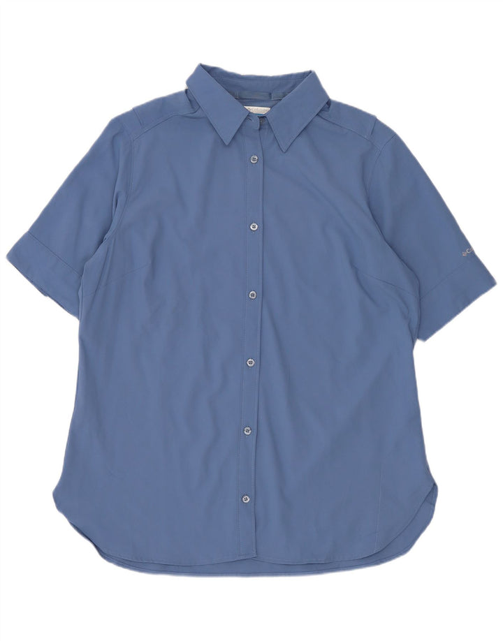 Columbia Camisa de manga corta para mujer UK 44 Poliéster azul medio