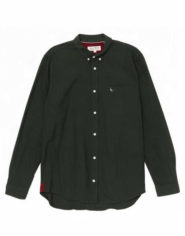 Camisa Jack Wills Hombre Slim Fit XL Algodón Verde