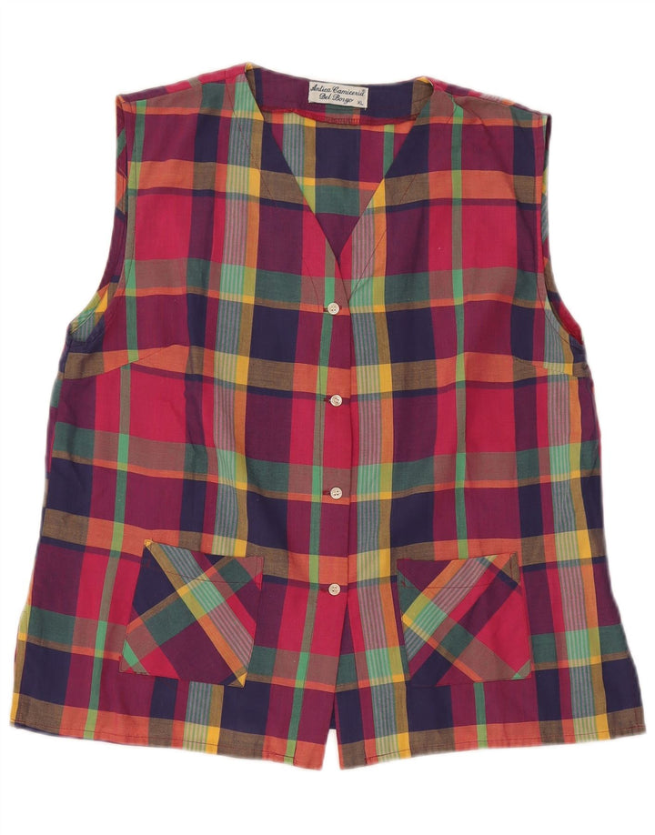 Antica Camiceria Blusa para Mujer ES 40 XL Cuadros Multicolores