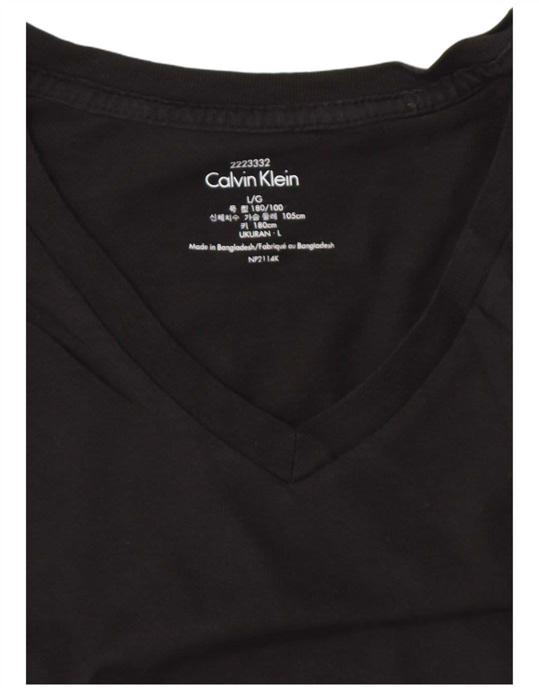 CALVIN KLEIN Camiseta para hombre Top Grande Negro
