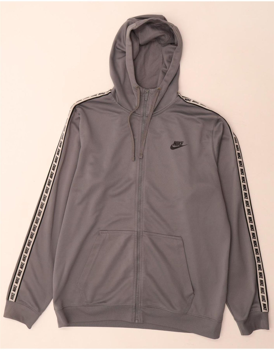 Nike Sudadera con capucha y cremallera gráfica para hombre Gris grande Poliéster con bloques de color