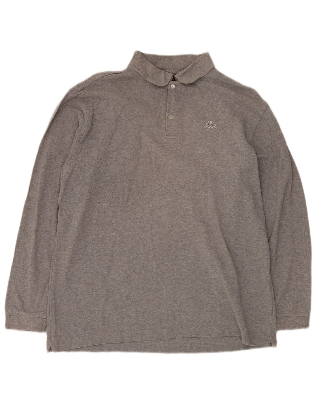 KAPPA Polo de manga larga para hombre, talla grande, gris