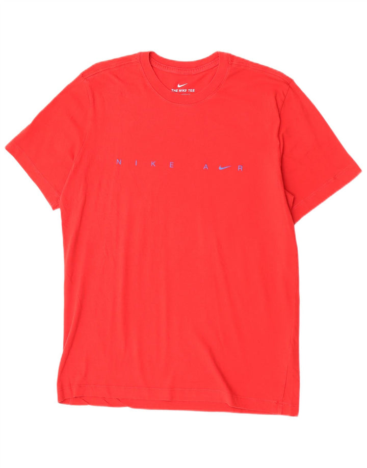 Camiseta Nike Air Graphic para hombre, parte superior de algodón rojo mediano