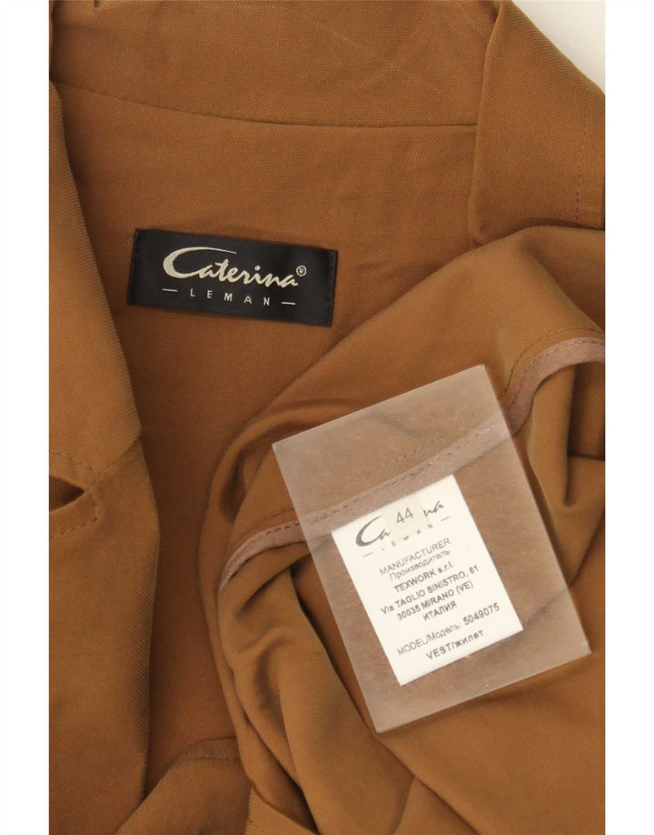 Caterina Chaqueta tipo blazer sin mangas con 2 botones para mujer IT 44 Medium Beige