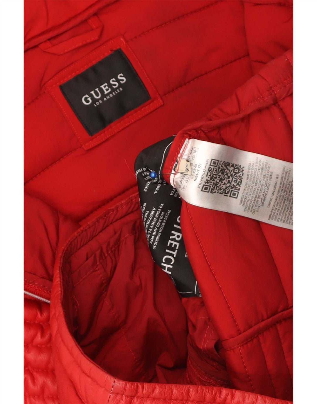 Guess Chaqueta Acolchada Mujer UK 6 XS Poliuretano Rojo