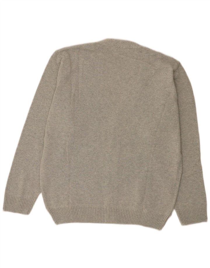 Roger Kent Suéter tipo cárdigan para hombre IT 52 Grande Gris Argyle/Diamante