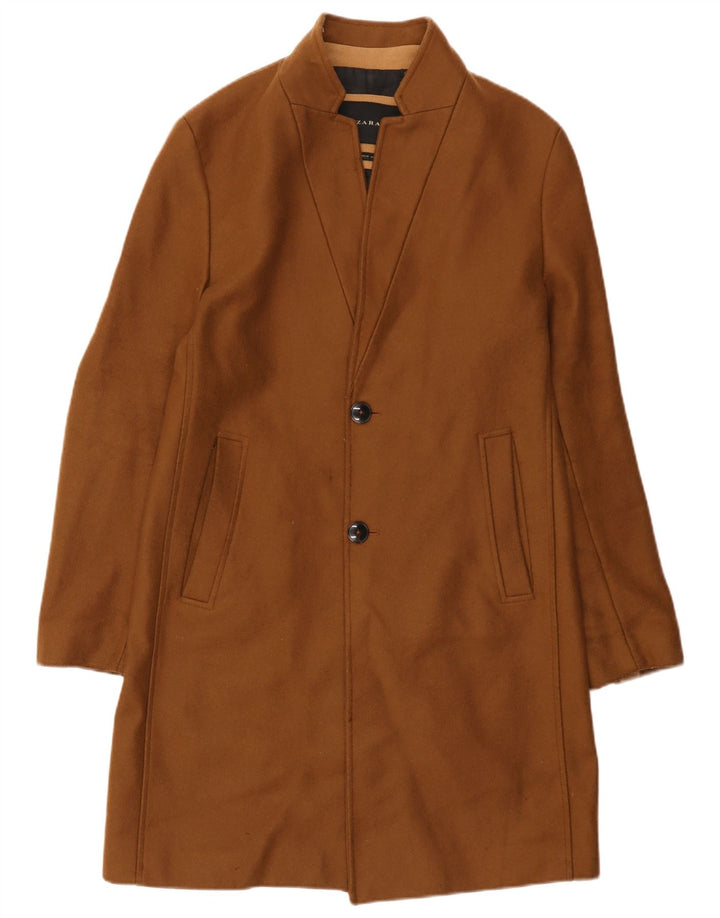 Zara Hombre Abrigo UK 38 Marrón Medio