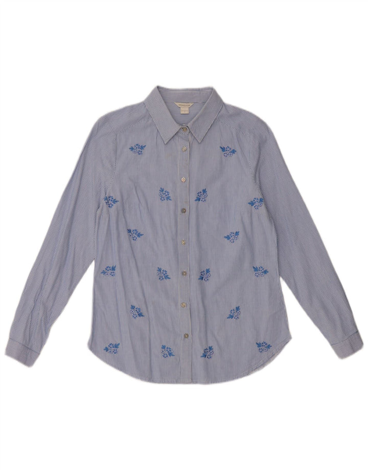 Monsoon Camisa para mujer UK 8 Small Azul Floral Algodón