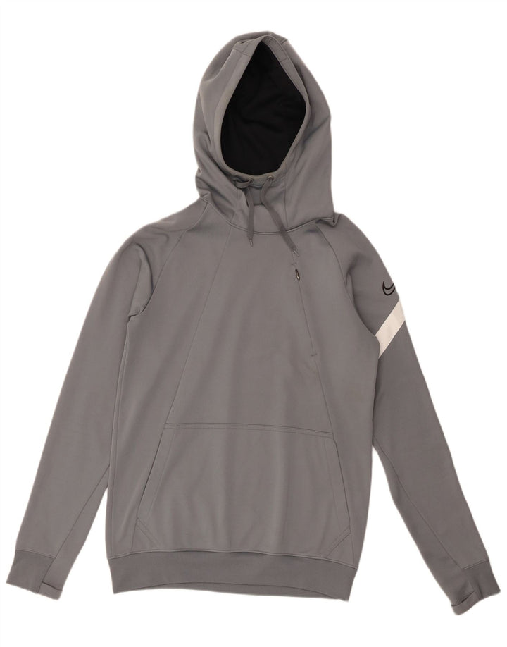 Nike Hombre Dri Fit Sudadera Con Capucha Jersey Pequeño Gris Colorblock Poliéster
