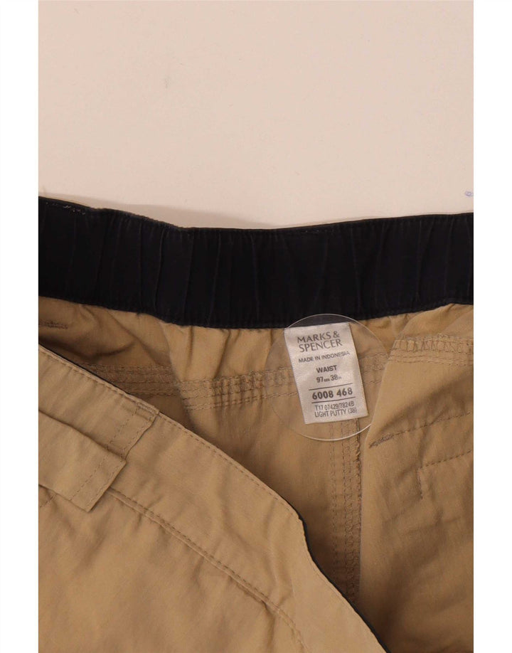 Marks & Spencer Pantalones cortos tipo cargo para hombre W38 XL Algodón beige