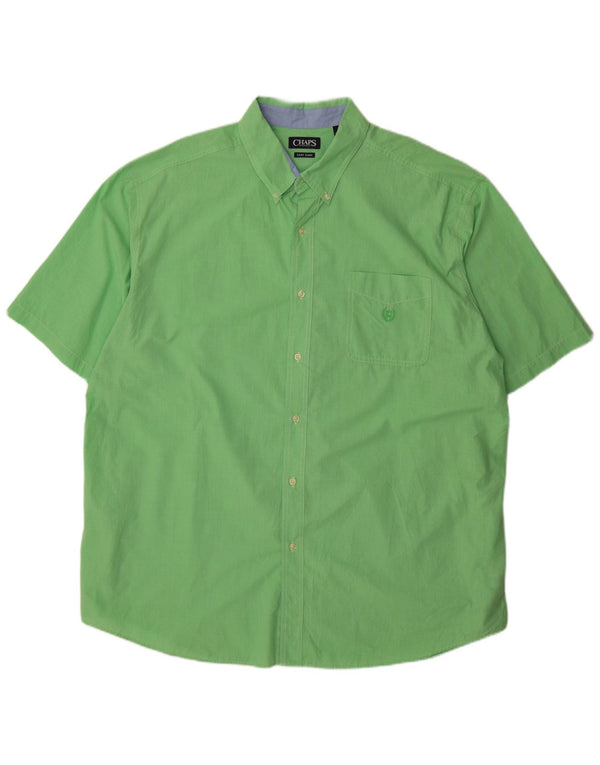 Chaps Camisa de manga corta grande y alta para hombre, ajuste regular, 3XL, color verde pata de gallo