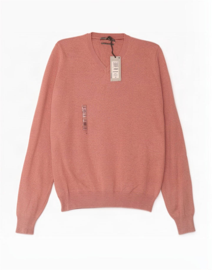 Marks & Spencer Suéter con Cuello en V para Hombre Pequeño Algodón Rosa