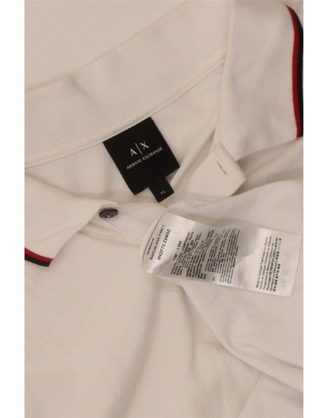Armani Exchange Polo Hombre XL Blanco Algodón