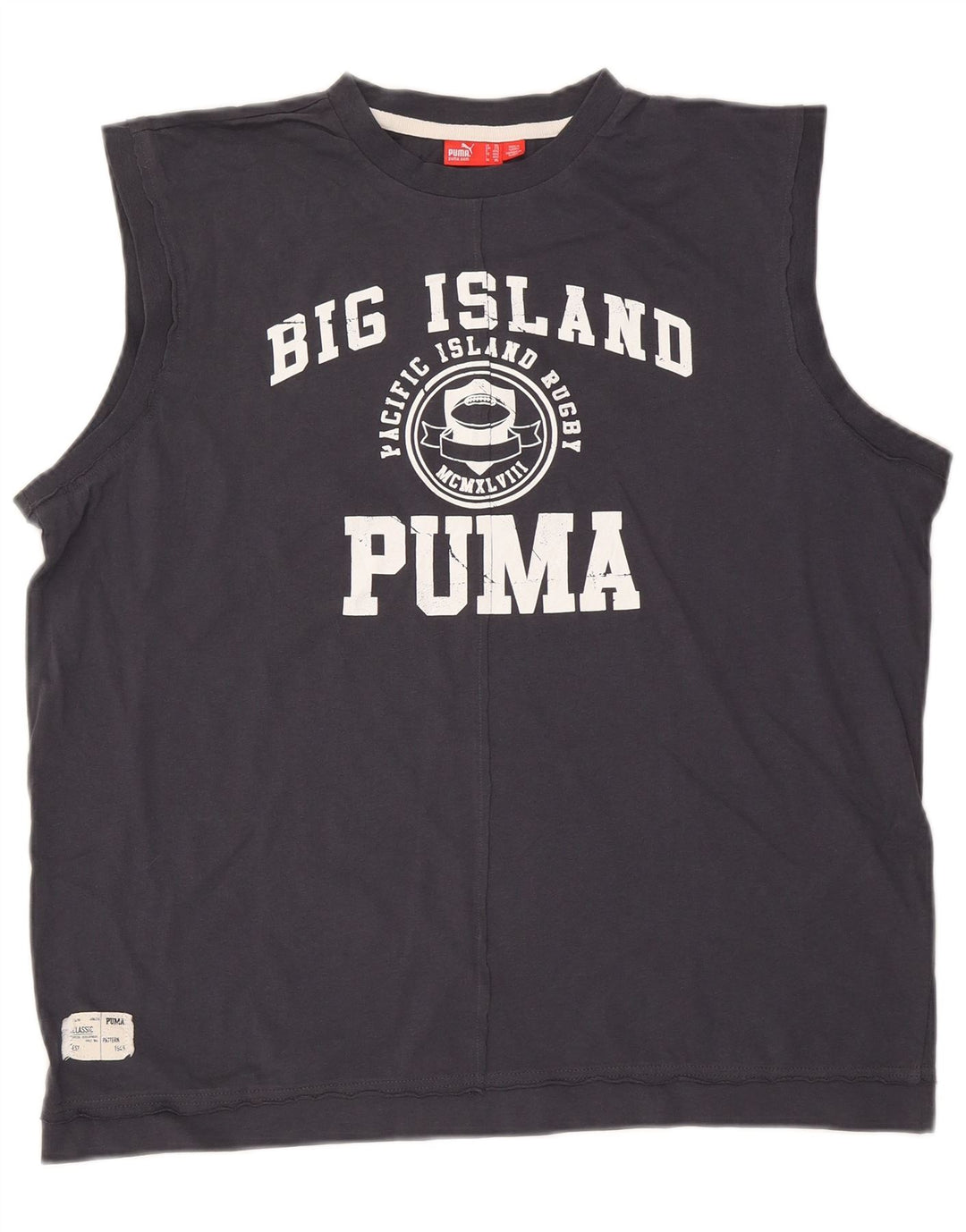 Puma Hombre Gráfico Chaleco Top 2XL Azul Marino Algodón