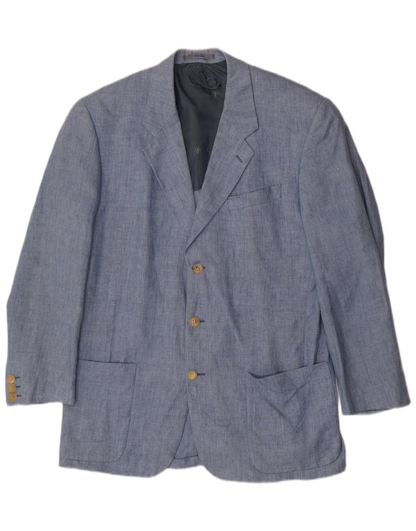Kenzo Chaqueta Blazer de 3 Botones para Hombre IT 52 XL Lino Azul