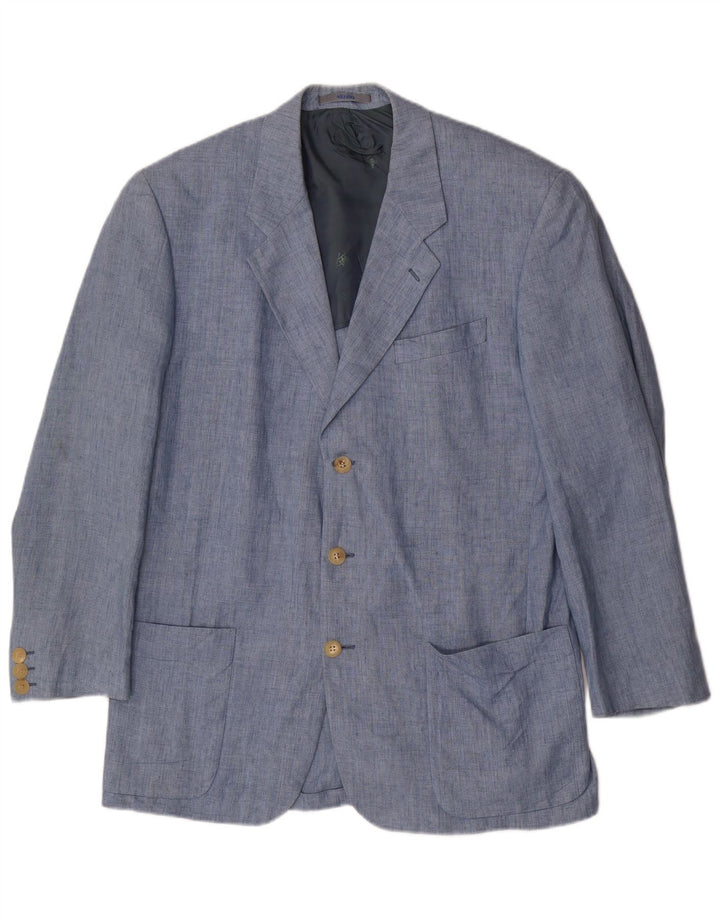 Kenzo Chaqueta Blazer de 3 Botones para Hombre IT 52 XL Lino Azul