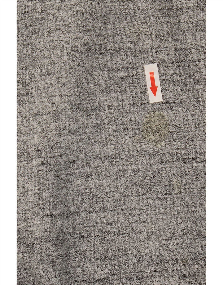 Superdry Sudadera con cuello y cremallera para hombre, jersey de algodón gris grande