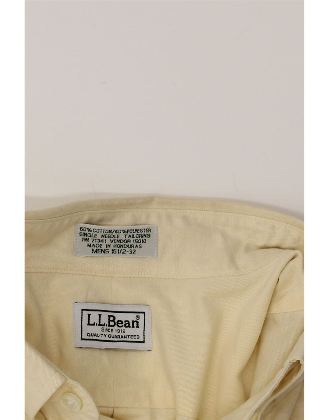 L.L.BEAN Mens Shirt Size 16 1/2 Large Yellow Cotton Vintage L.L.Bean and Second-Hand L.L.Bean from Messina Hembry 