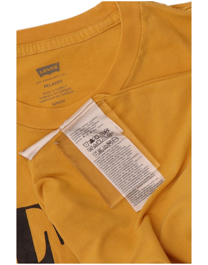 Levi's Camiseta con gráfico relajado para hombre Top pequeño de algodón amarillo
