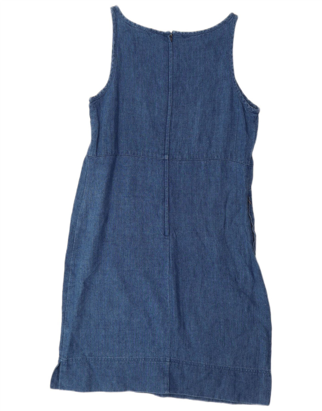 EDDIE BAUER Vestido sin mangas para mujer US 10 grande lino azul