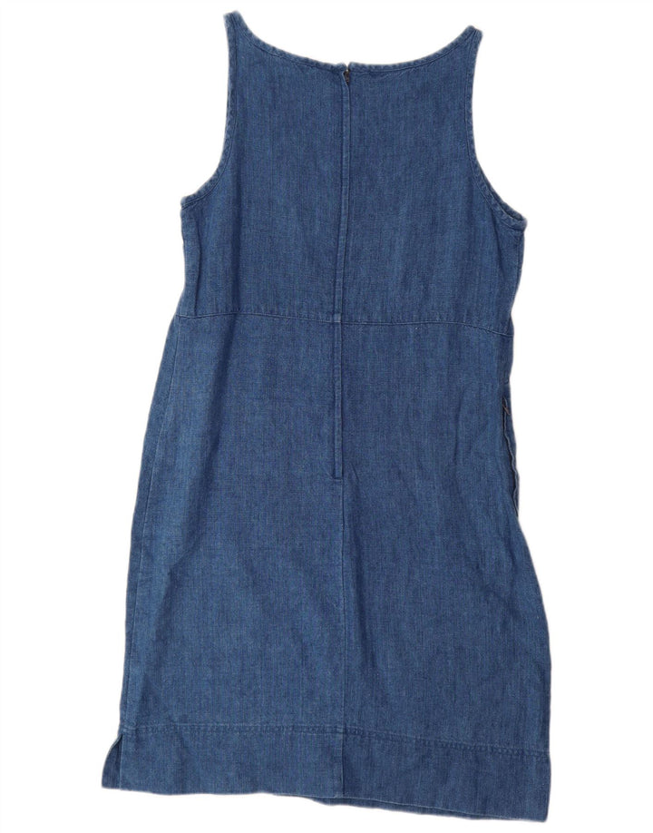 EDDIE BAUER Vestido sin mangas para mujer US 10 grande lino azul
