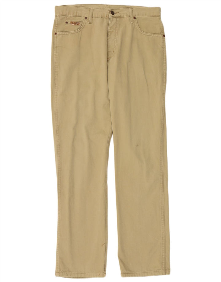 WRANGLER Pantalones casuales rectos Texas para hombre W34 L32 Algodón beige