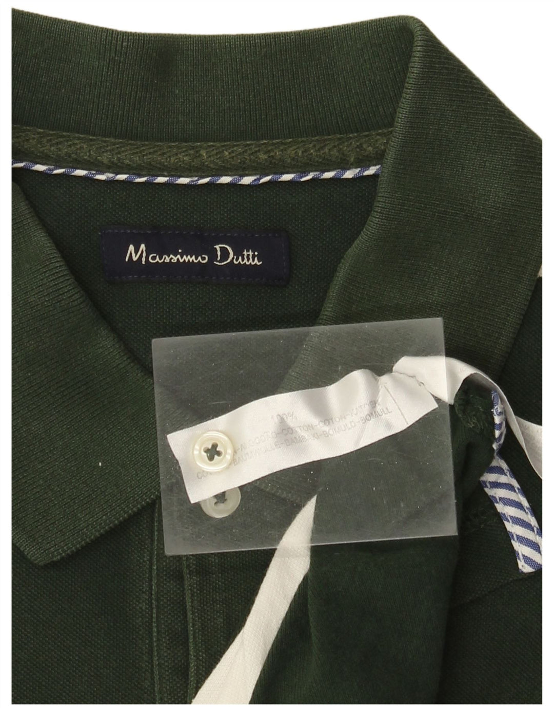 Polo Massimo Dutti Hombre Algodón Rayas Verde Grande