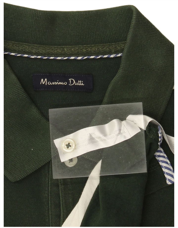 Polo Massimo Dutti Hombre Algodón Rayas Verde Grande