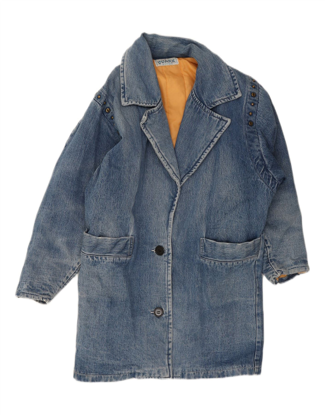 QUARK Womens Oversized Denim Coat UK 18 XL Blue Cotton Vintage Quark and Second-Hand Quark from Messina Hembry 