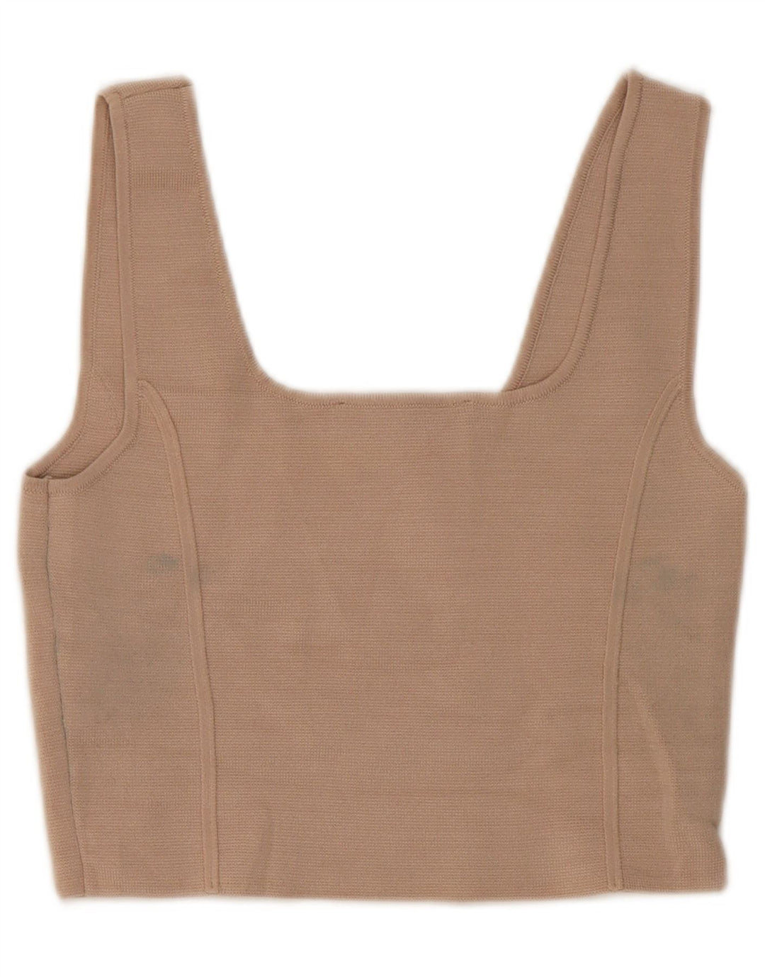 Zara Mujer Crop Top UK 42 Medium Beige Nylon