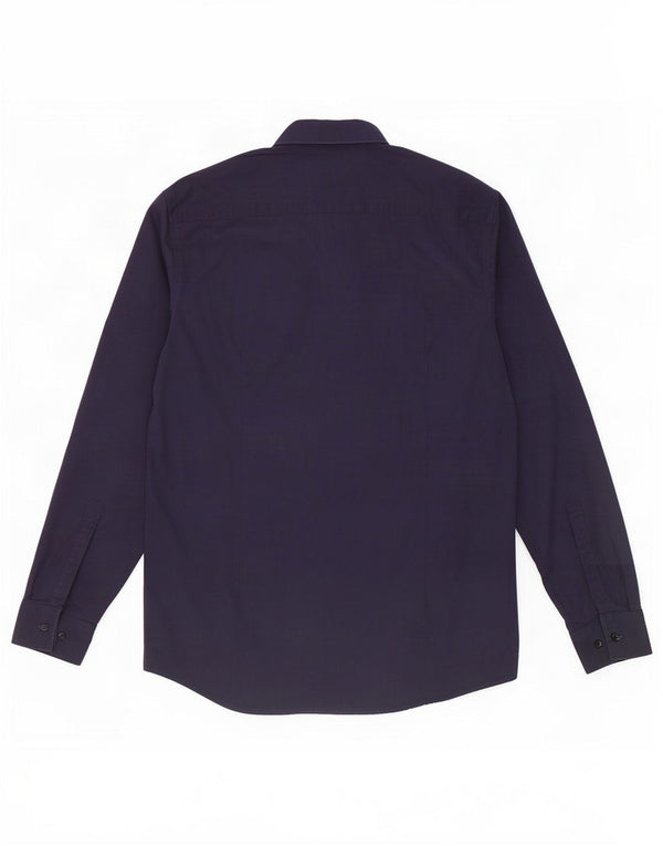 Hugo Boss Camisa Slim Fit para hombre Talla 42 16 1/2 Grande Algodón azul marino
