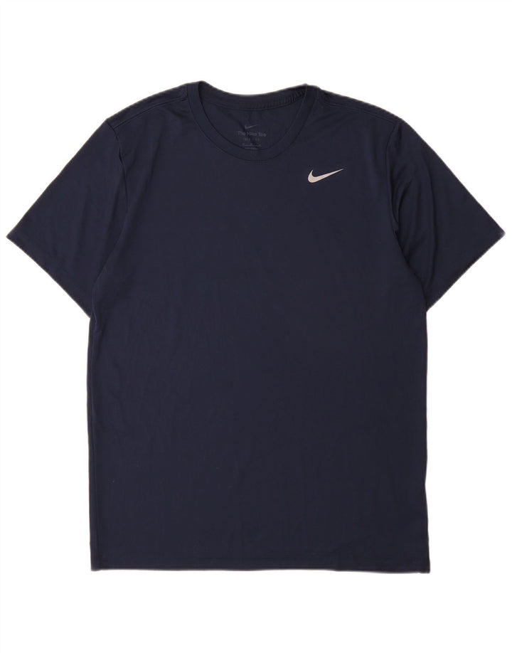 Camiseta Nike Dri Fit para hombre Top medio azul marino Poliéster