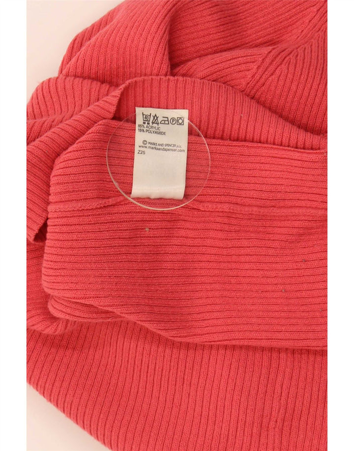 Marks & Spencer Jersey corto con cuello vuelto para mujer, talla 44, talla M, color rojo