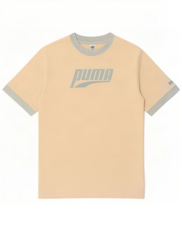 Puma Camiseta gráfica para hombre Top Small Off White Colorblock