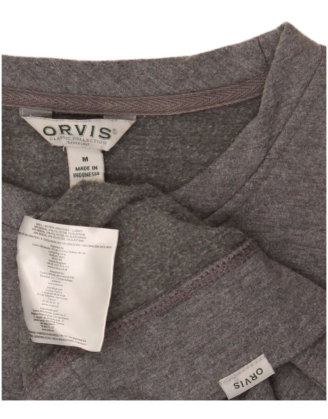 ORVIS Sudadera Jumper Gris Medio Modal Hombre