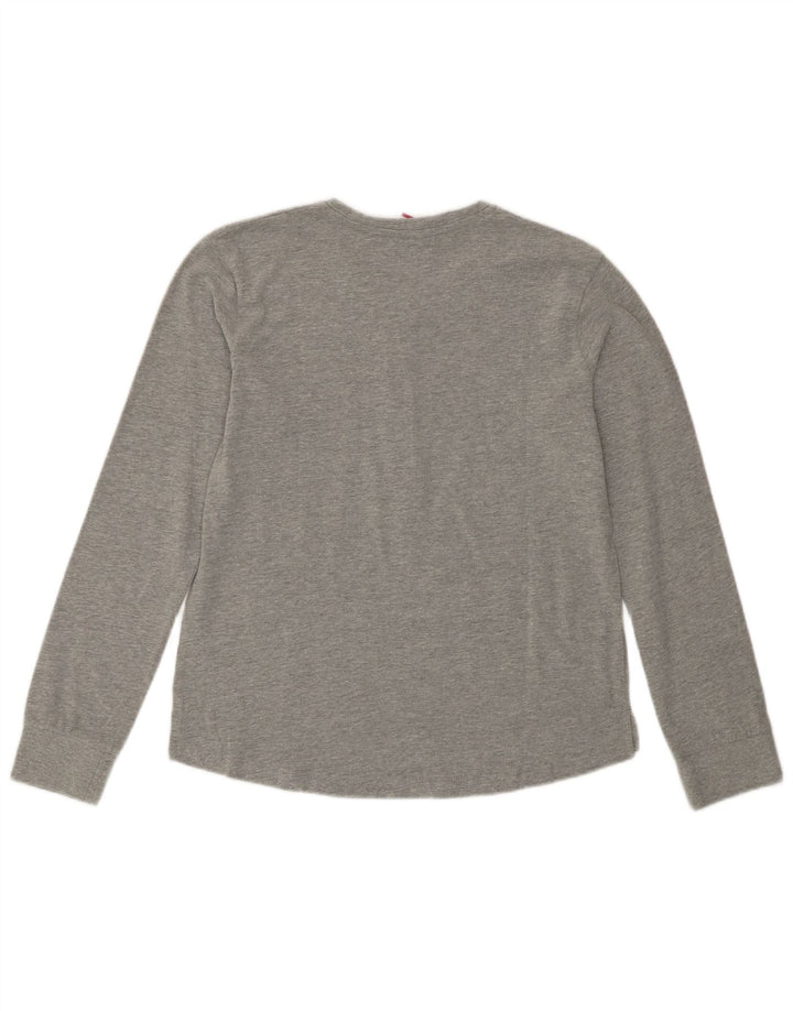 Lotto Top gráfico para mujer de manga larga UK 10 Small Gris Algodón