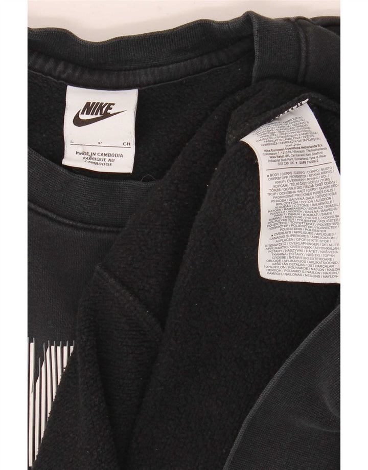 Nike Sudadera con gráfico y diseño tipo jersey de algodón color block en negro pequeño para hombre