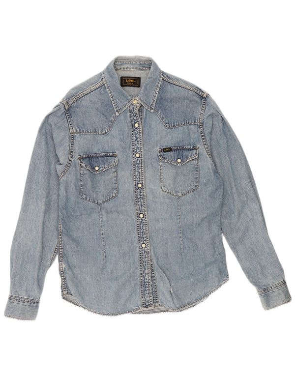 Camisa vaquera Lee para mujer UK 46 Algodón azul grande