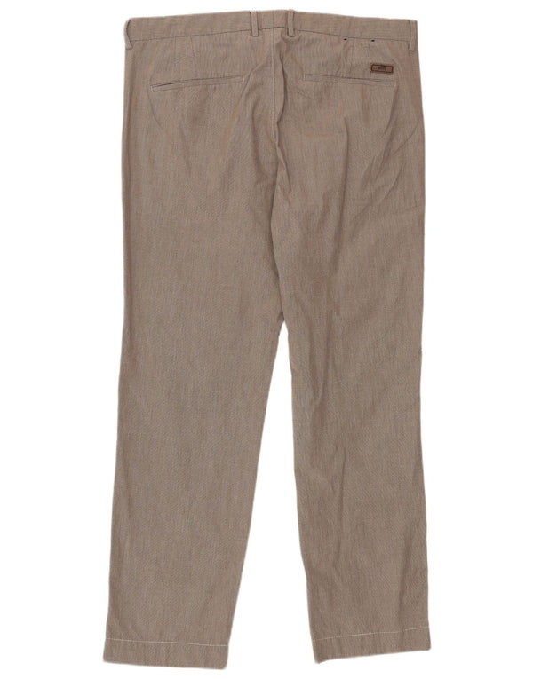 Hugo Boss Pantalón de traje recto para hombre IT 50 Large W32 L30 Brown Check