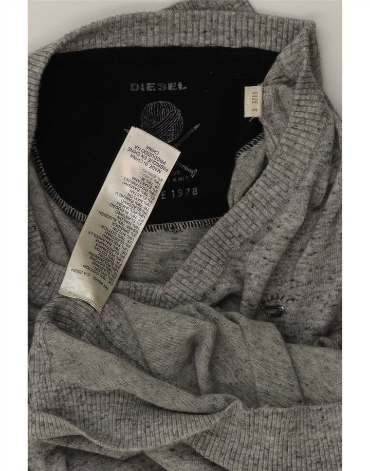 Diesel Hombre Jersey Con Cuello En V Jersey De Algodón Moteado Gris Pequeño