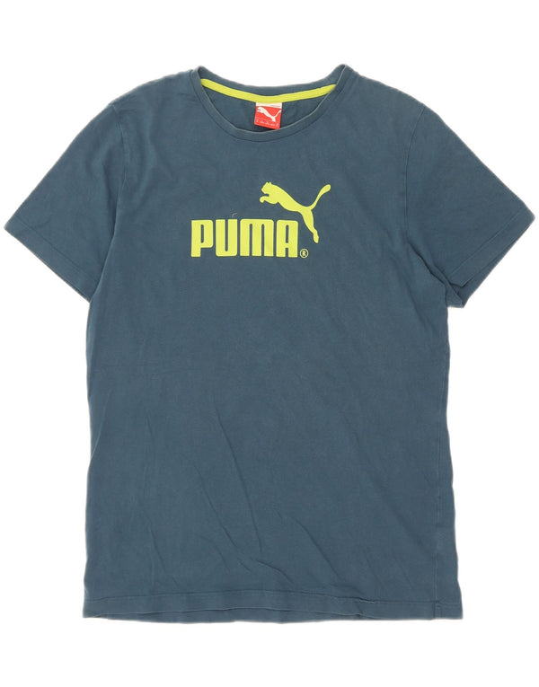 Puma Hombre Camiseta Gráfica Top Azul Medio