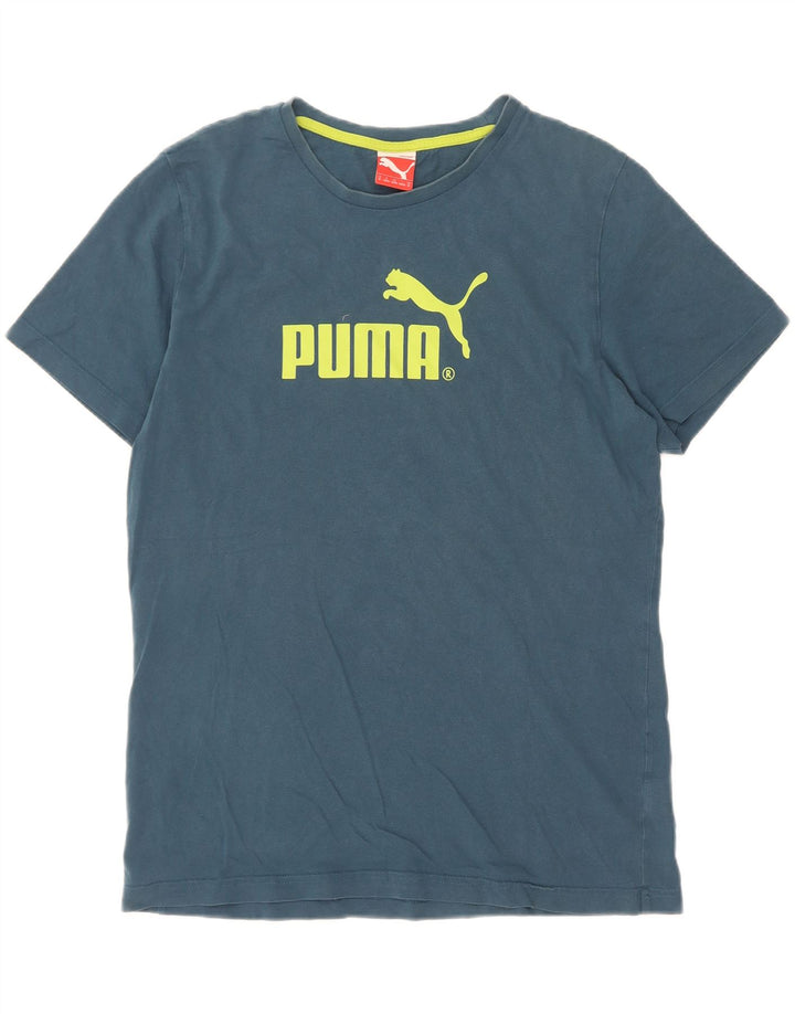 Puma Hombre Camiseta Gráfica Top Azul Medio